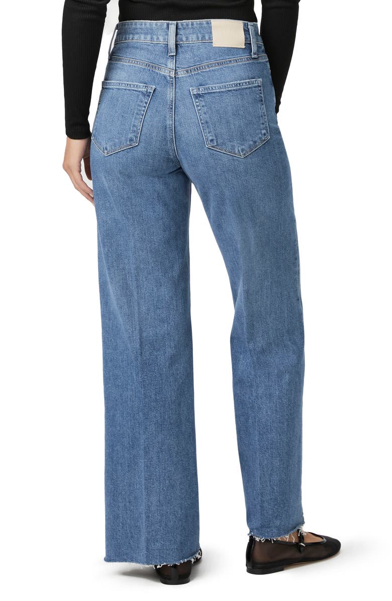 PAIGE Anessa High Waist Raw Hem Wide Leg Jeans, Alternate, color,