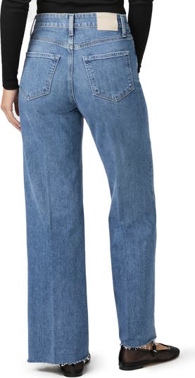 Anessa High Waist Raw Hem Wide Leg Jeans