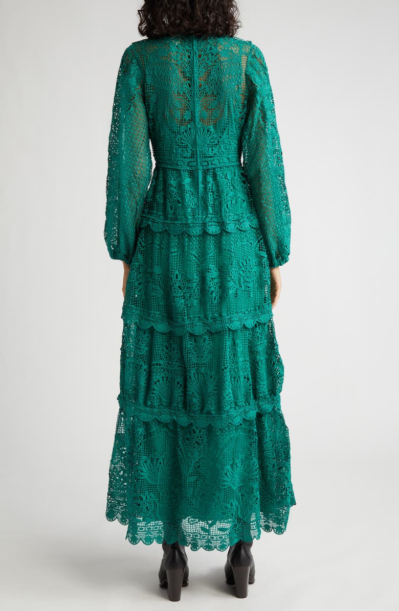 FARM Rio Long Sleeve Guipure Lace Maxi Dress, Alternate, color, 
