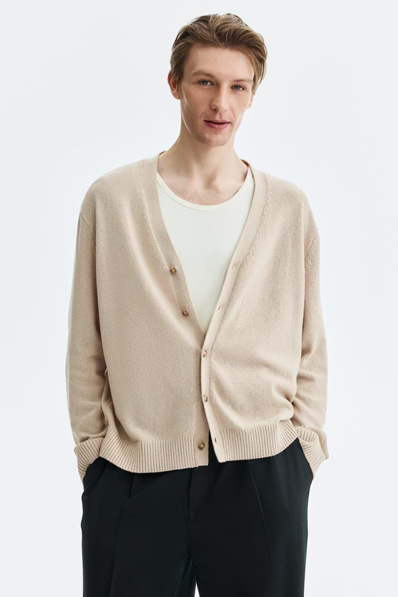 Relaxed Fit Cardigan, Alternate, color, Beige
