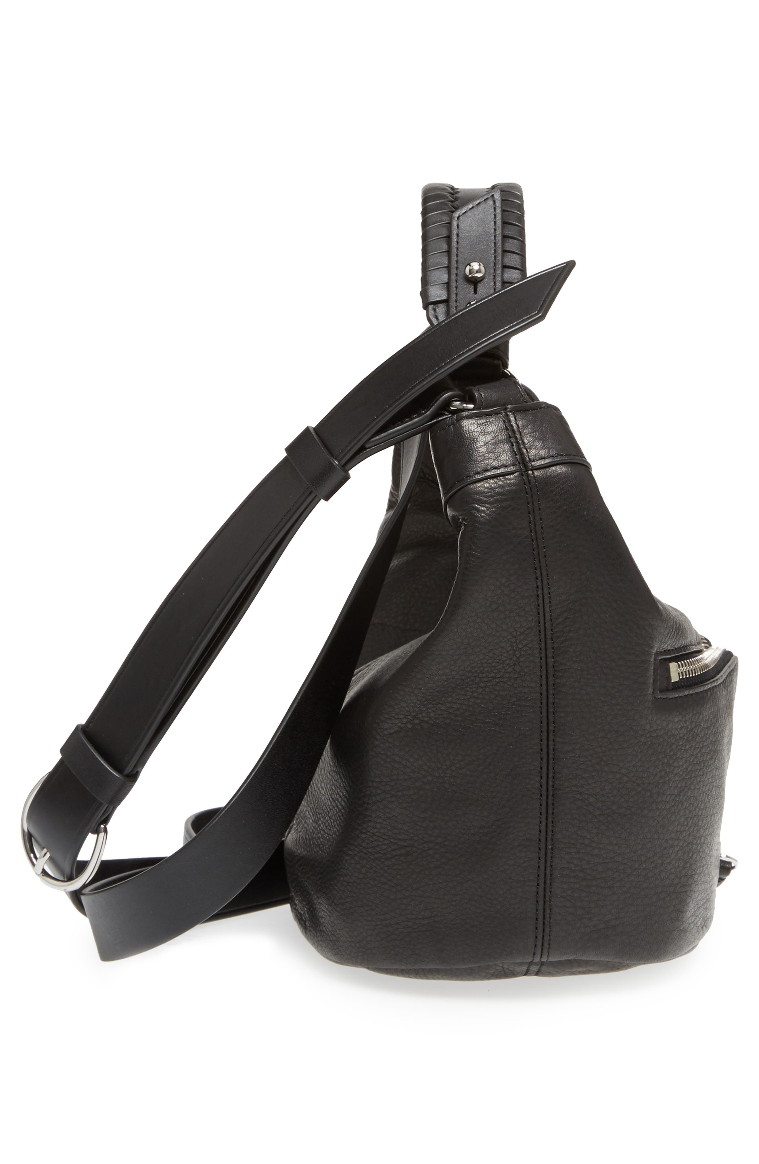 AllSaints Fetch Leather Crossbody Bag, Alternate, color, 