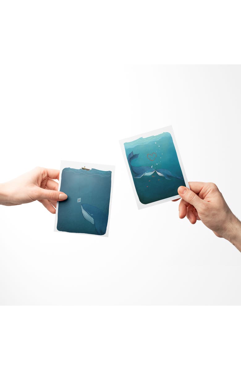 Ramus & Co Love/Valentine's Assorted Greeting Card Pack (3ct) "Love Note Whale, Whales, LOVE Nautical Flags", Alternate, color, Multi-Pack