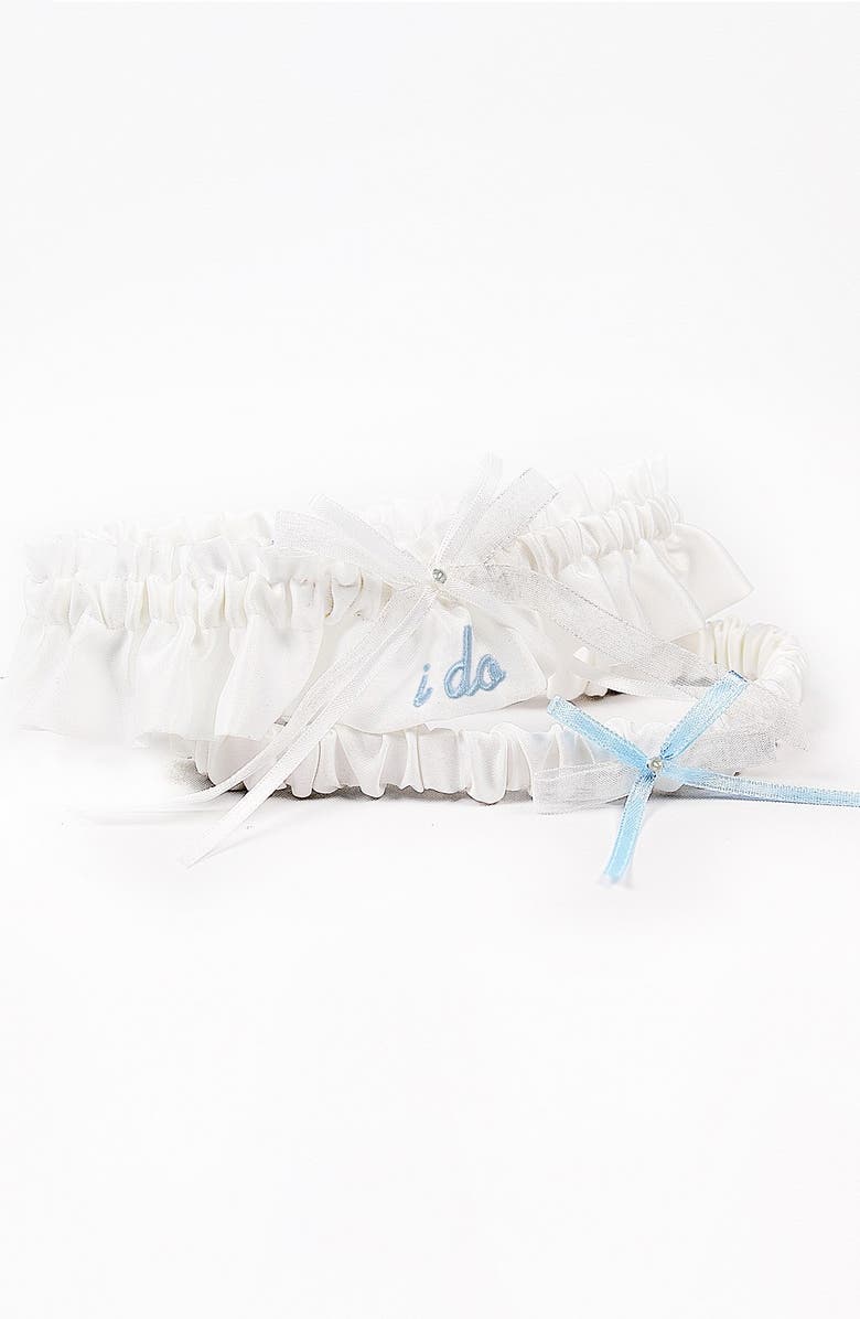 Cathy's Concepts 'I Do' Embroidered Wedding Garter, Alternate, color, 