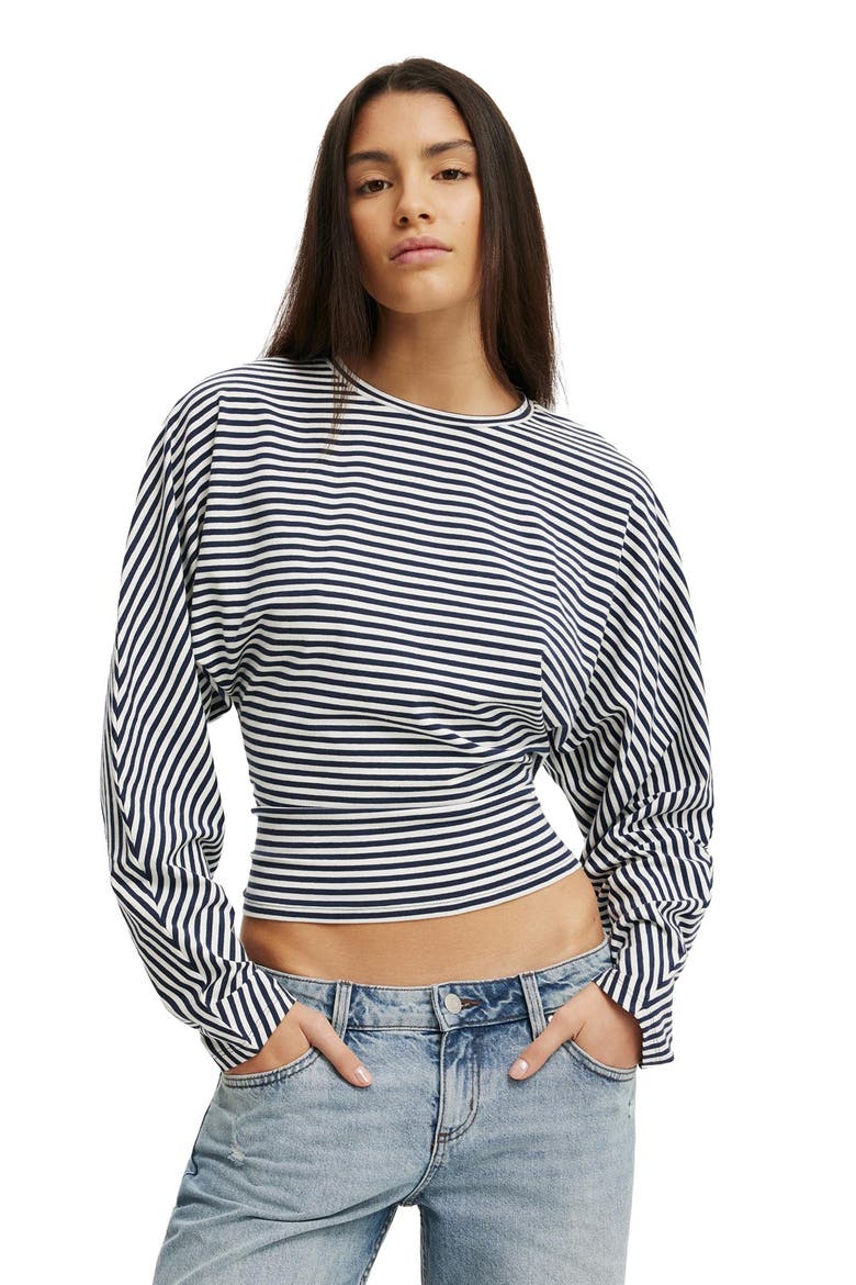 Women's Blair Batwing Long Sleeve, Main, color, Madi Stripe Shadow Navy