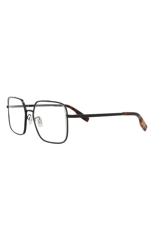 Alexander Mcqueen Mcqueen 52mm Square Optical Glasses In Black Black Transparent