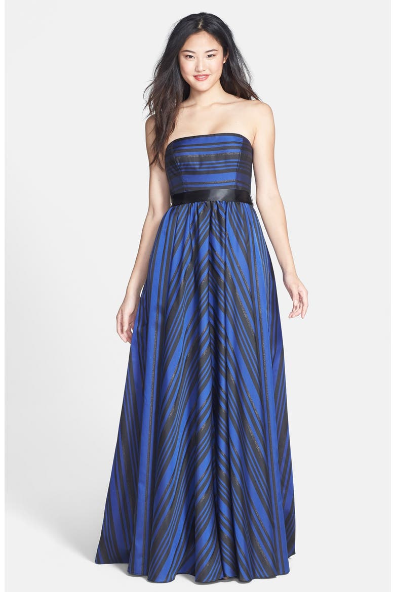 Metallic Stripe Gown, Main, color, ROYAL
