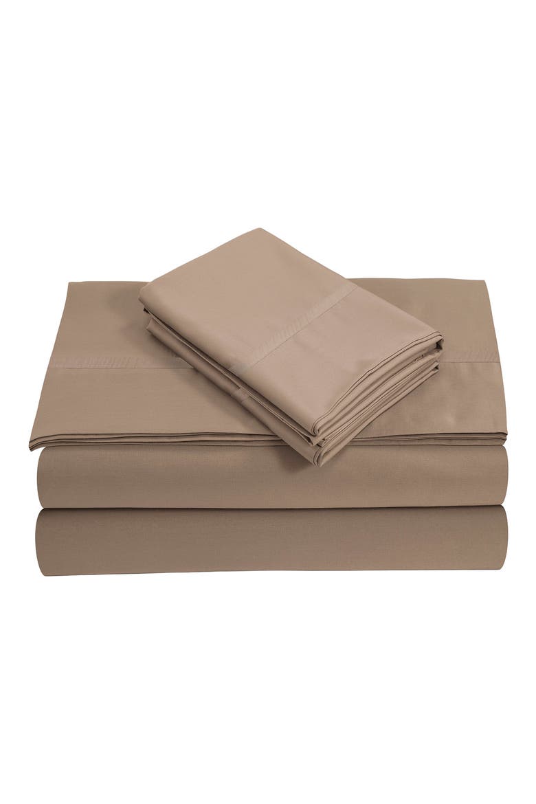 300 Thread Count Cotton Percale Sheet Set, Main, color, COFFEE