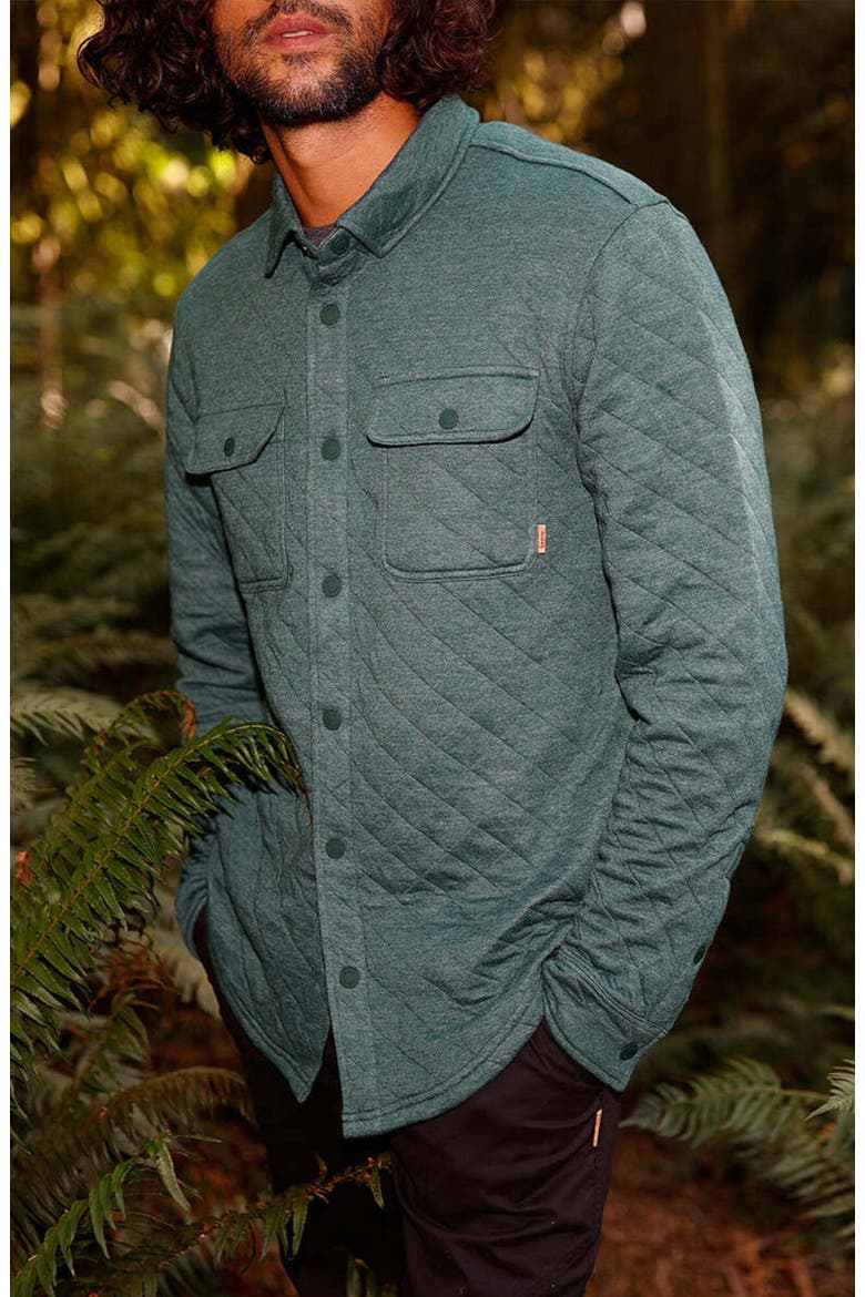 Quilted Colville Shacket, Alternate, color, Forest Pine Heather