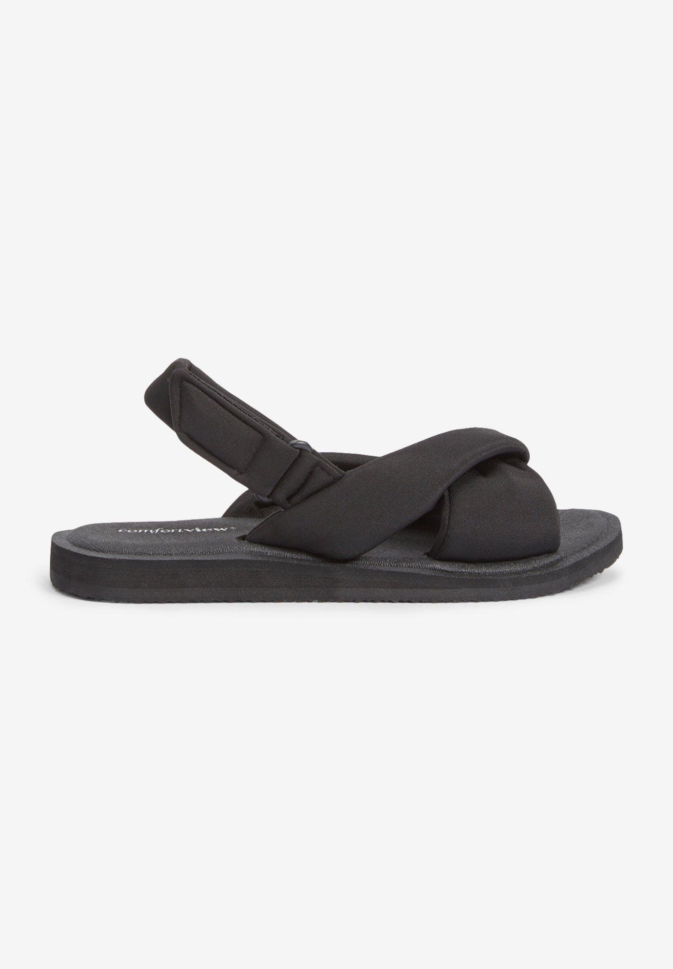 Comfortview The Taylor Sandal, Alternate, color, Black