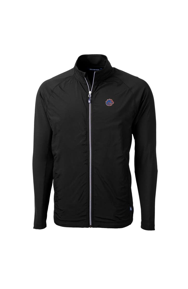 Cutter & Buck Men's Cutter & Buck Black Boise State Broncos Big & Tall Adapt Eco Knit Hybrid Recycled Full-Zip Jacket, Alternate, color, 