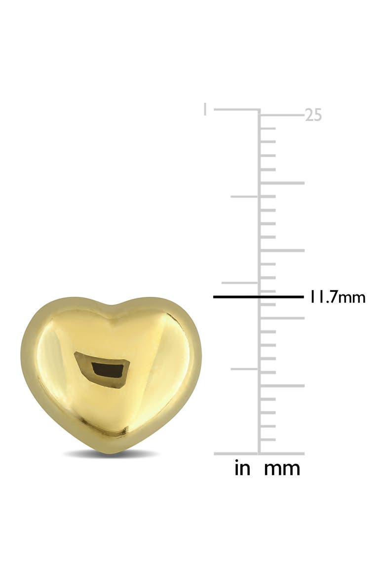 Puffed Heart Stud Earrings, Alternate, color, GOLD