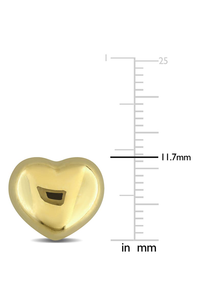 DELMAR Puffed Heart Stud Earrings, Alternate, color, Gold