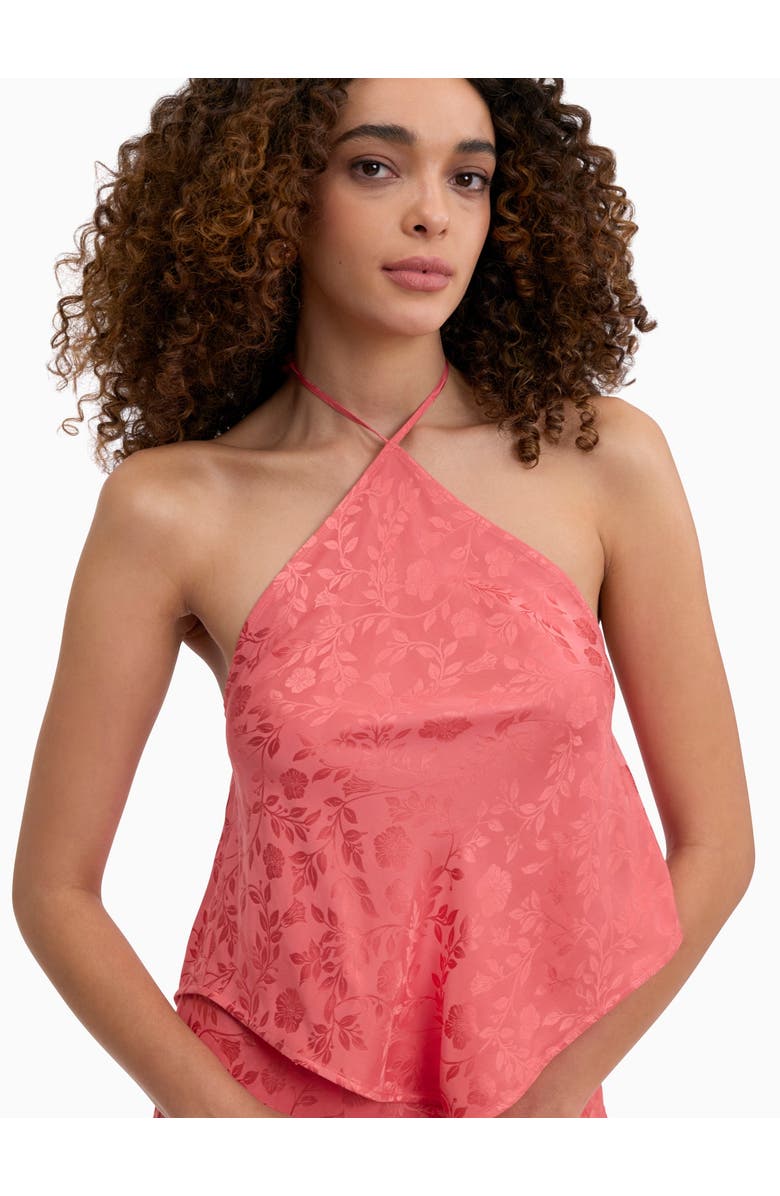 Rebecca Taylor Emery Jacquard Halter, Alternate, color, Coral Blush