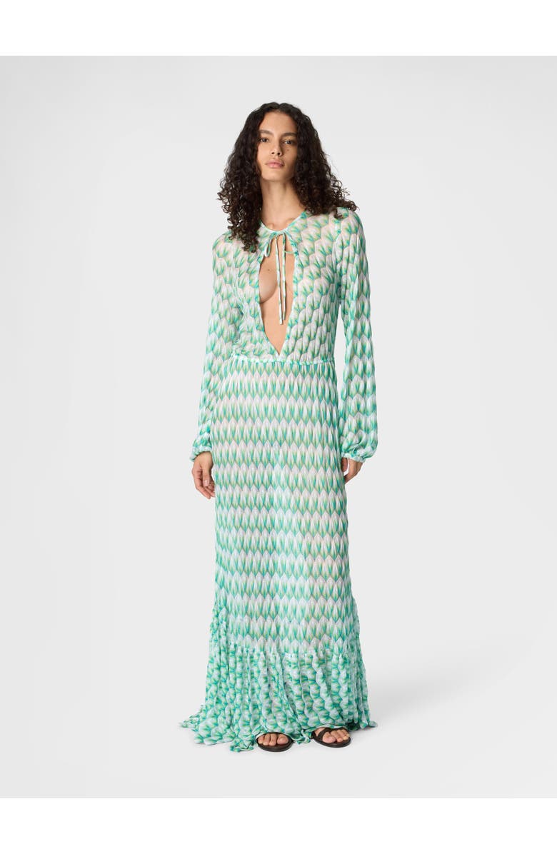Missoni Cover-up In Viscose With Floral Pattern And Long Sleeves, Alternate, color, Multicoloured