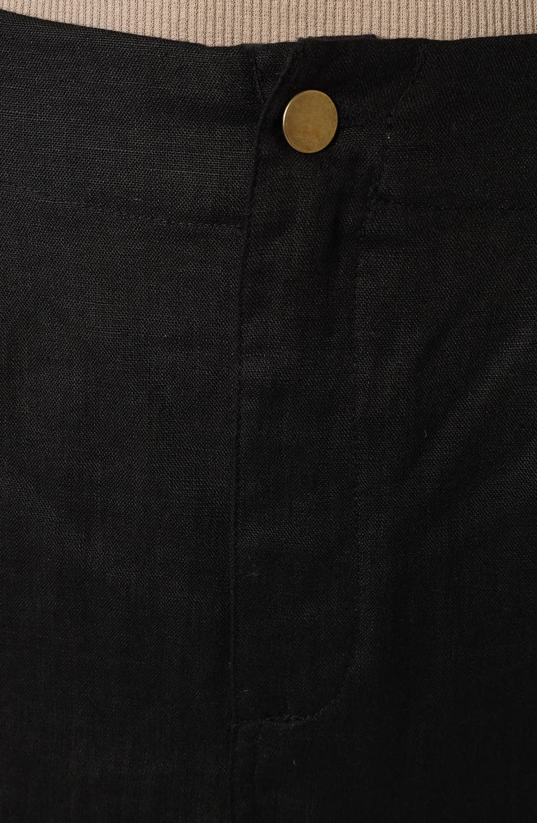 Petal & Pup Finley Linen Maxi Skirt, Alternate, color, Black