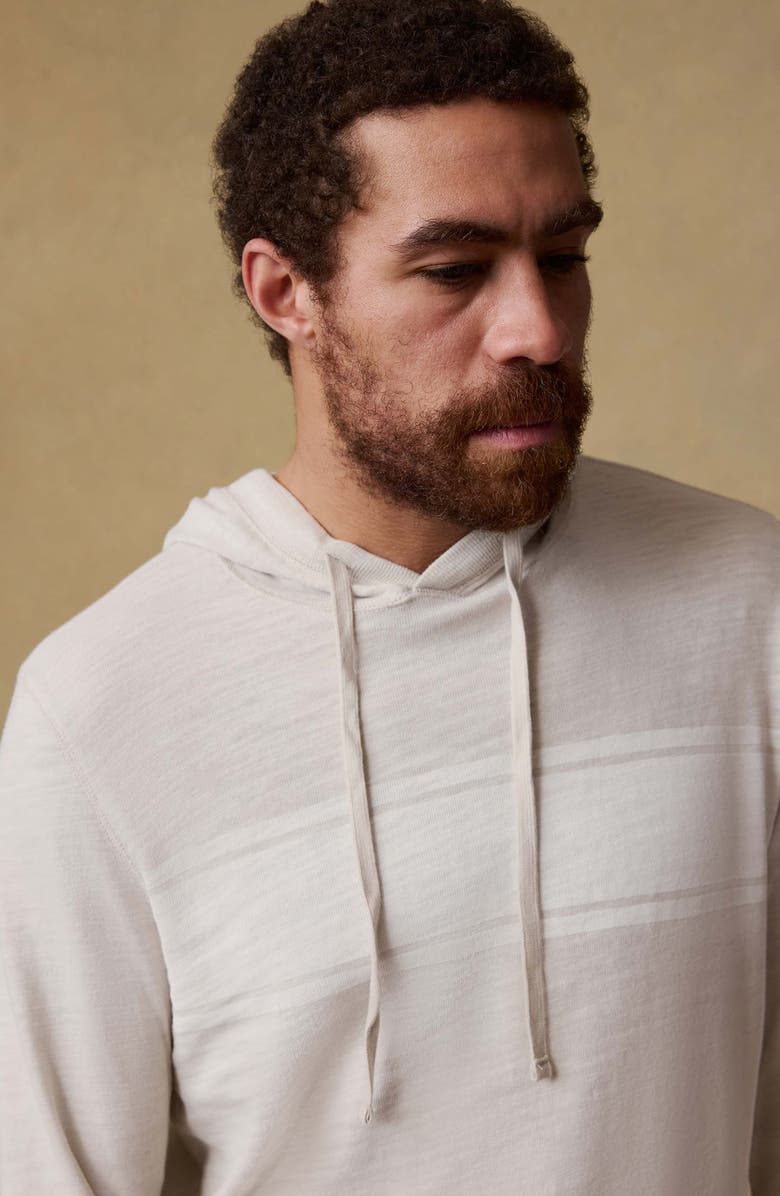 Faherty Sunwashed Slub Organic Cotton Hoodie, Alternate, color, Ice Grey Surf Stripe