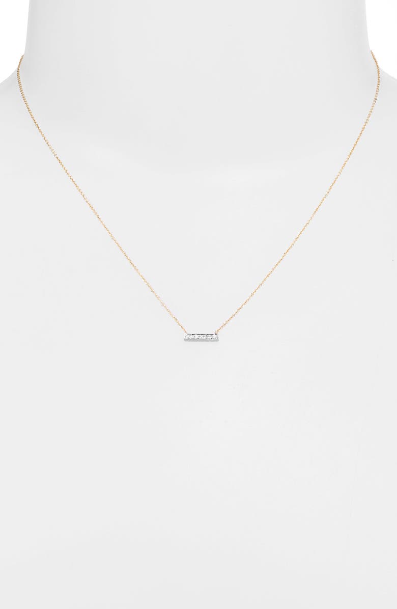 Dana Rebecca Designs 'Sylvie Rose' Diamond Bar Pendant Necklace, Alternate, color, Yellow Gold
