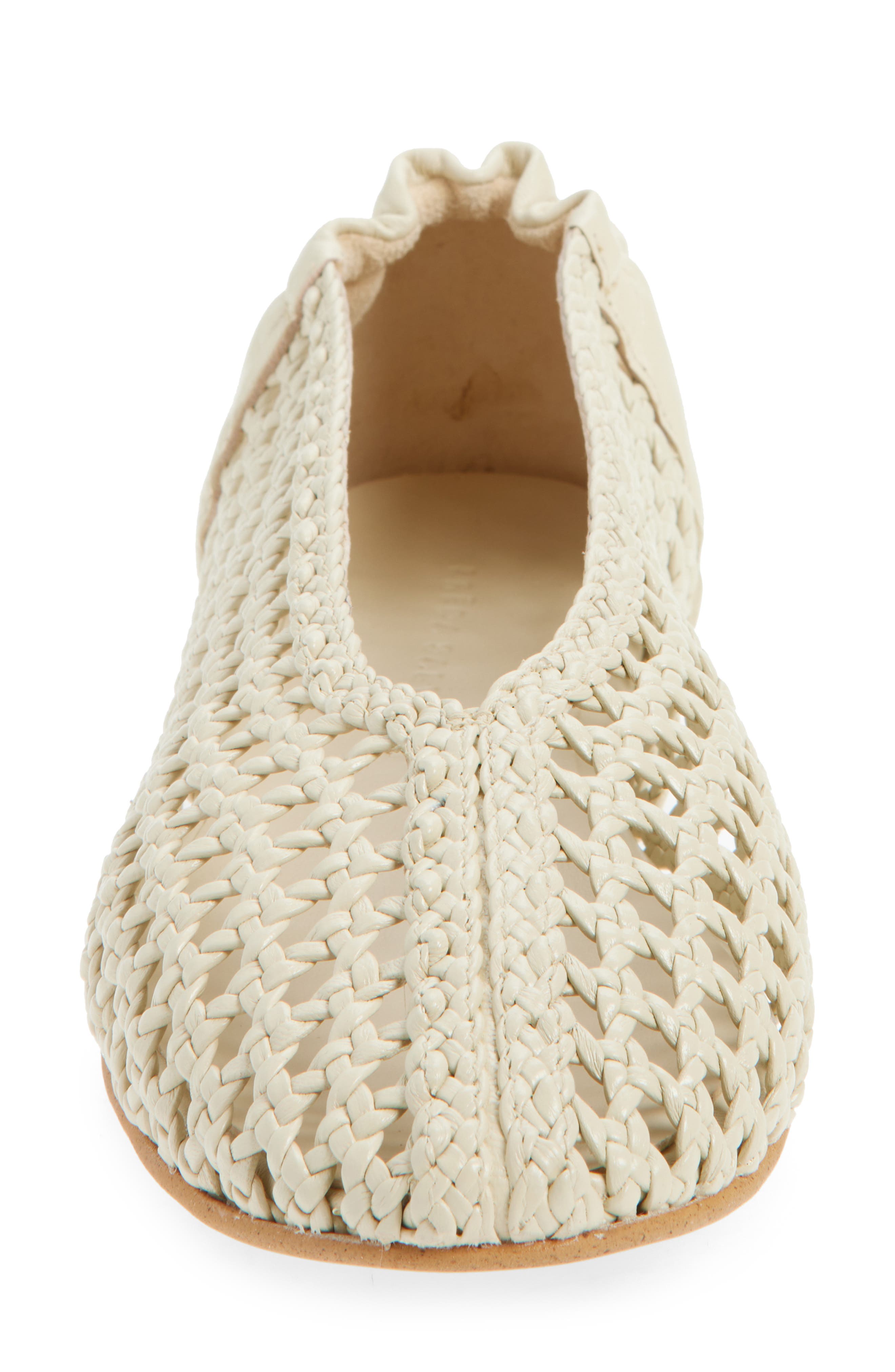 Freda Salvador Woven Ballet Flat, Alternate, color, Vanilla Woven Calf With Laces