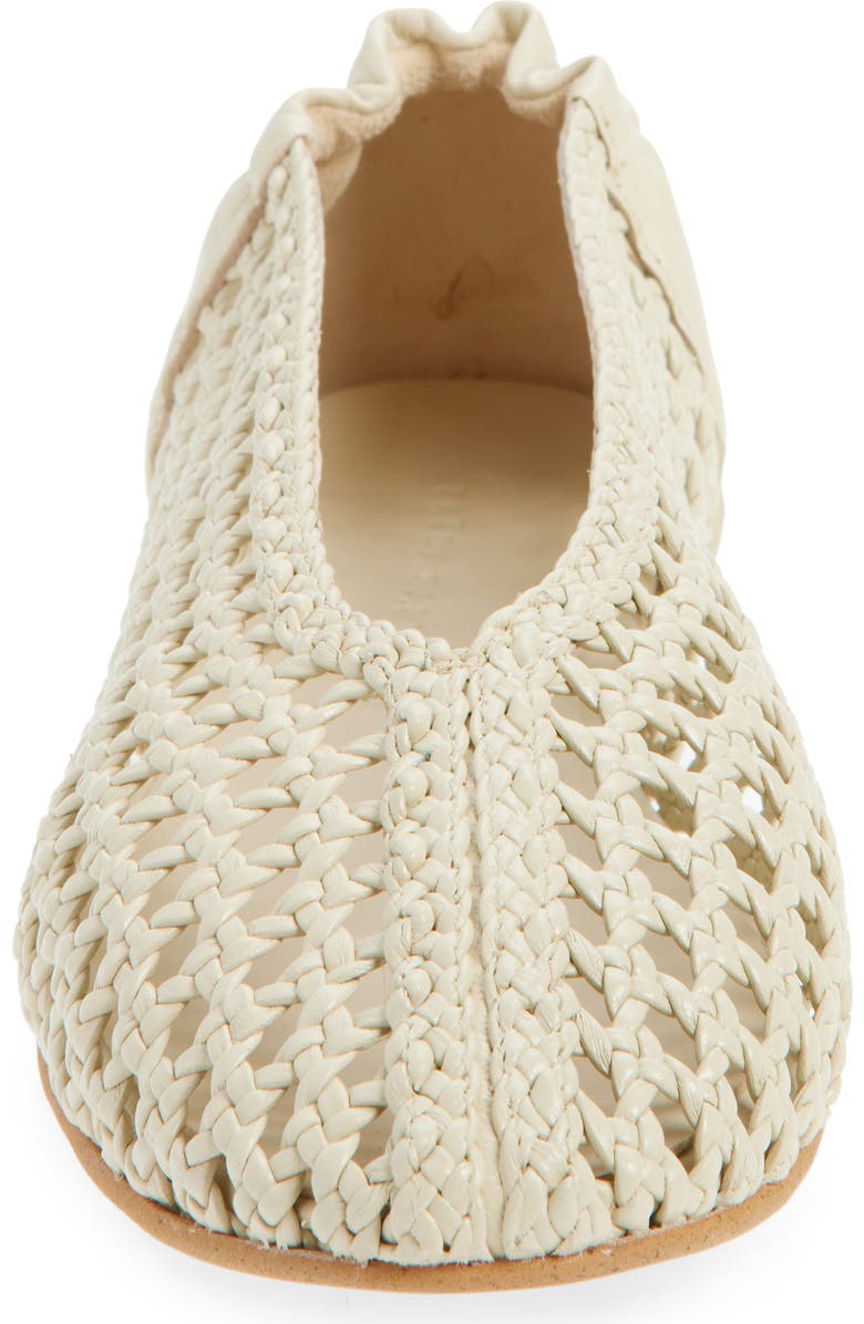 Freda Salvador Woven Ballet Flat, Alternate, color, Vanilla Woven Calf With Laces