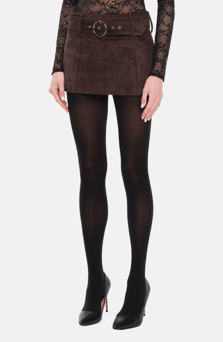 OW Collection ZELDA Mini Skirt, Alternate, color, Brown