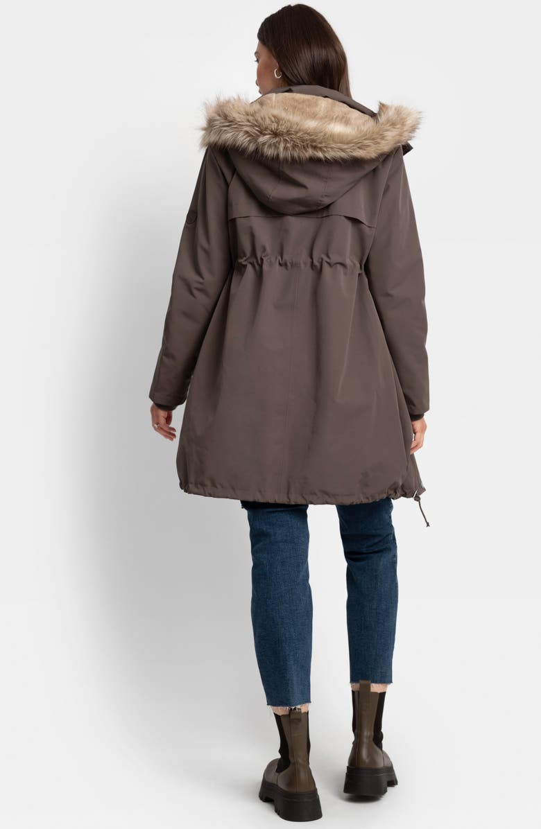 Seraphine 3-in-1 Maternity Parka with Faux Fur Trim Hood, Alternate, color, 