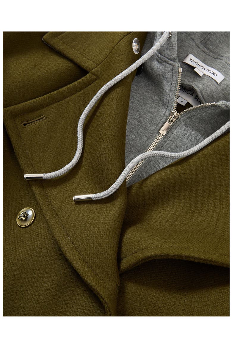 Franklin Double Breasted Wool Blend Coat with Dickey, Alternate, color, CYPRESS