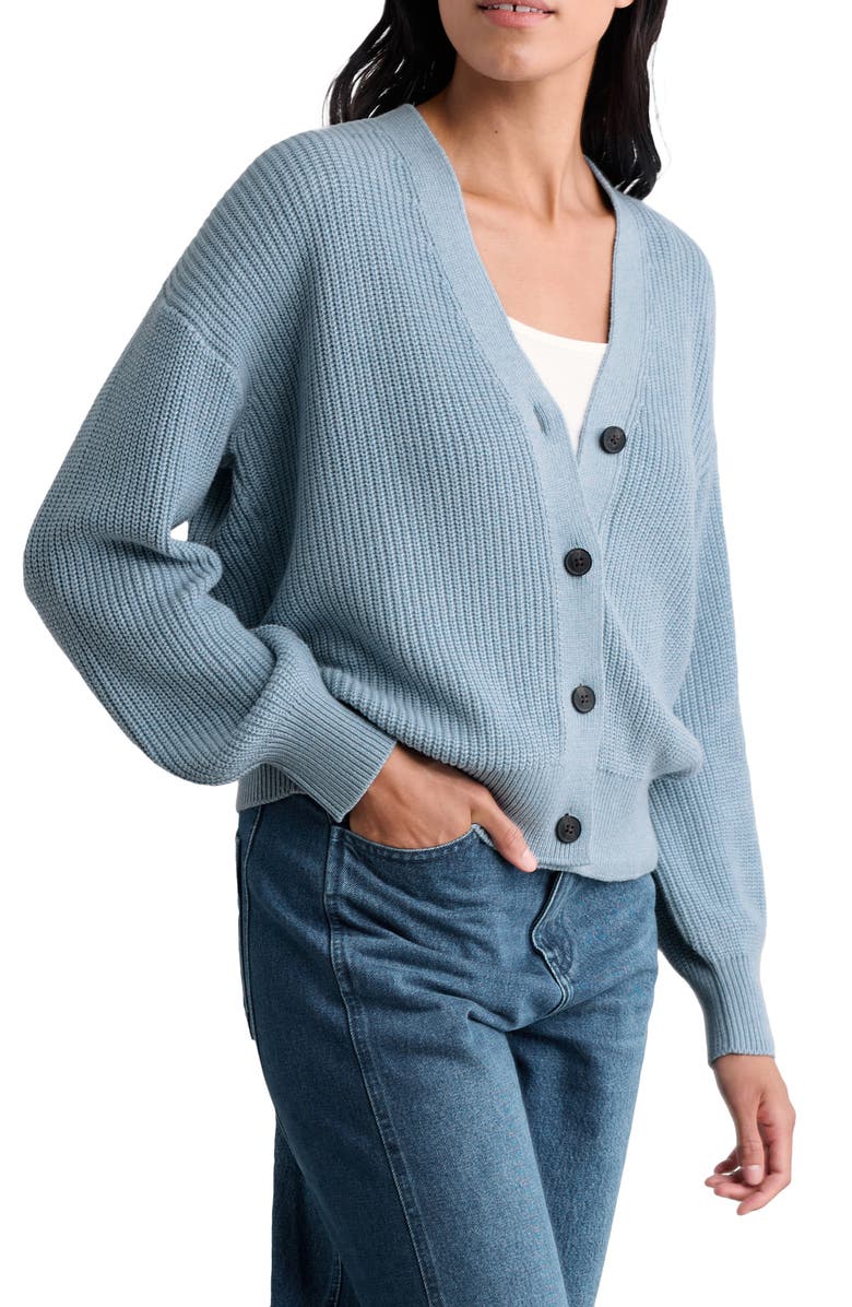 Seasalt Cornwall Winding Creek Organic Cotton Cardigan, Main, color, Blue Fog