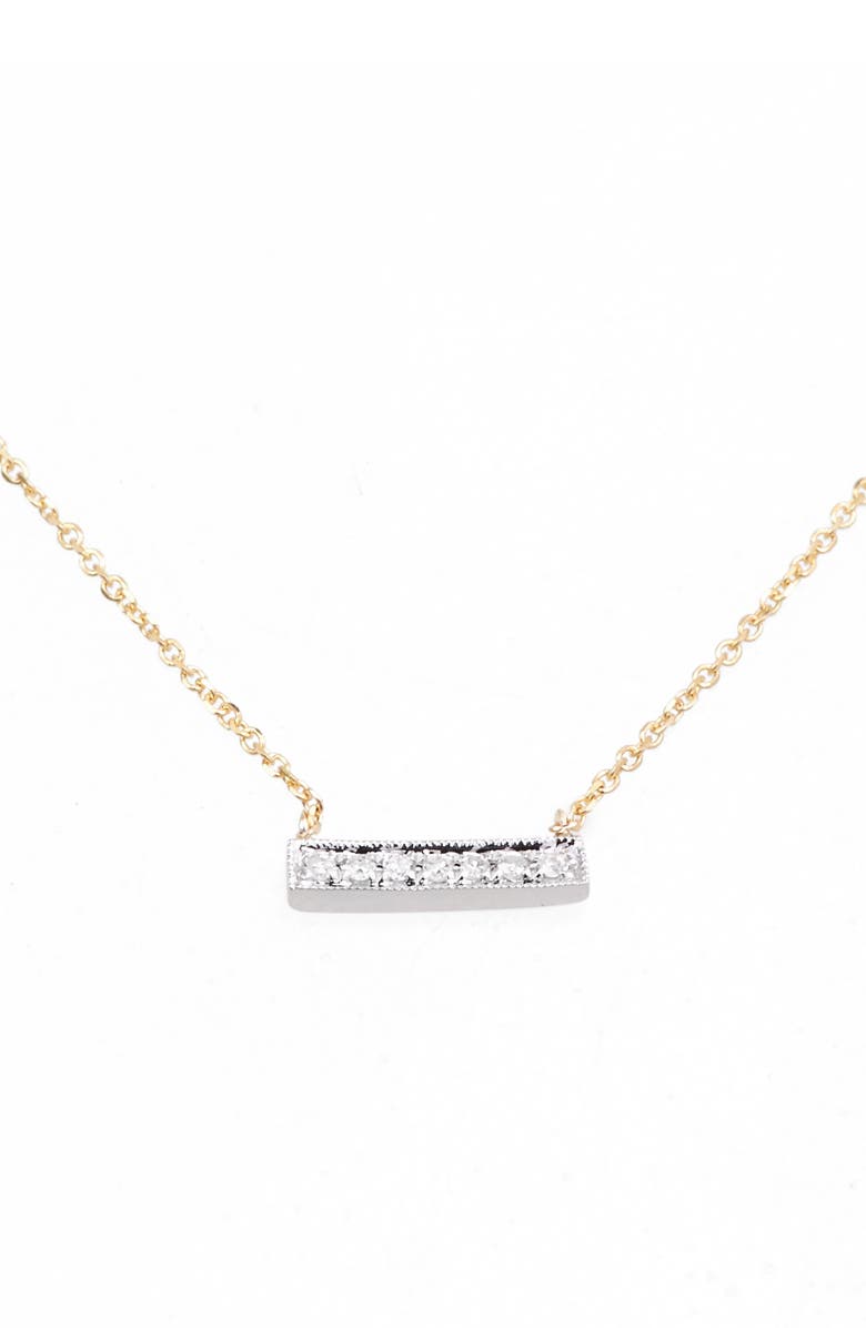 Dana Rebecca Designs 'Sylvie Rose' Diamond Bar Pendant Necklace, Main, color, Yellow Gold