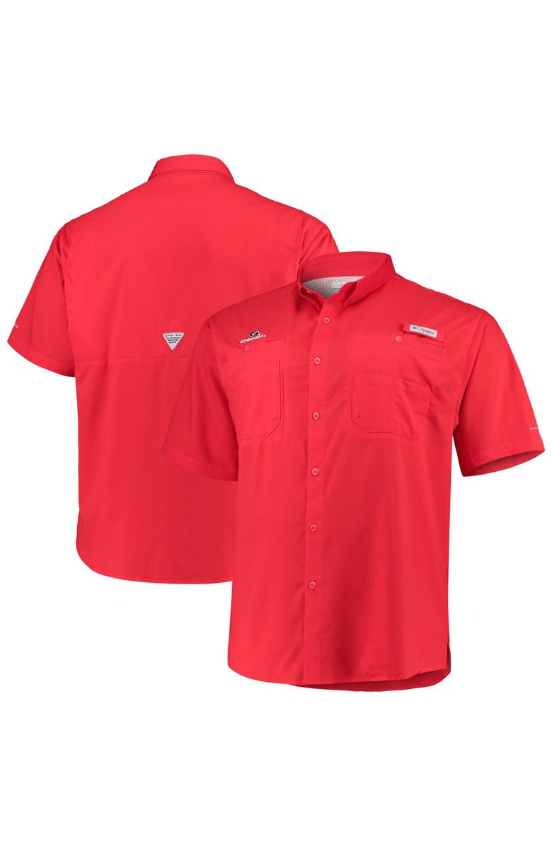 Columbia Men's Columbia Red Georgia Bulldogs Big & Tall Collegiate Tamiami Button-Down Shirt, Main, color, Red