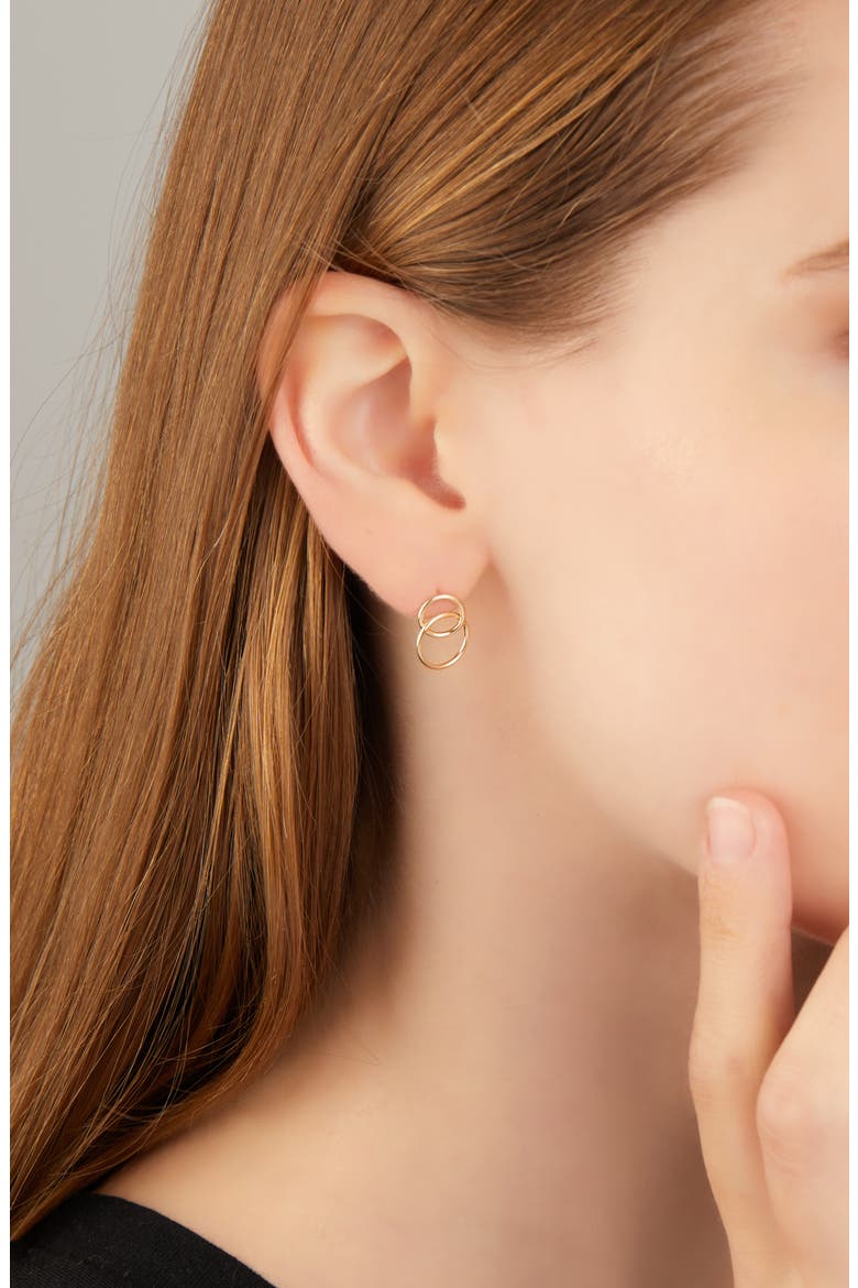14K Gold Double Hoop Earrings (Nordstrom Exclusive), Alternate, color, YELLOW GOLD