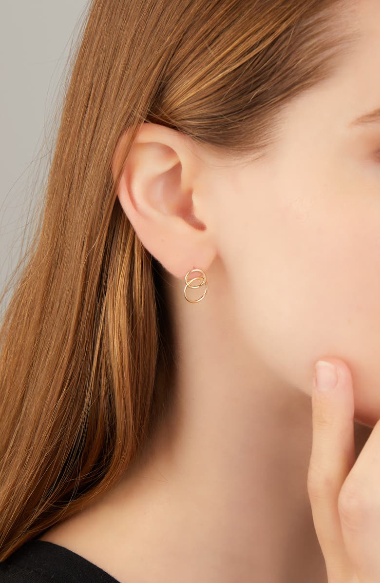 Bony Levy 14K Gold Double Hoop Earrings, Alternate, color, Yellow Gold