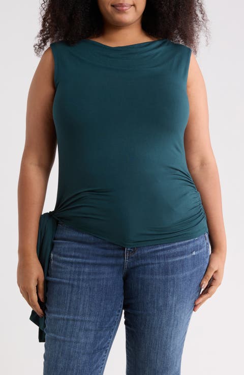 Side Tie Stretch Modal Top (Plus)