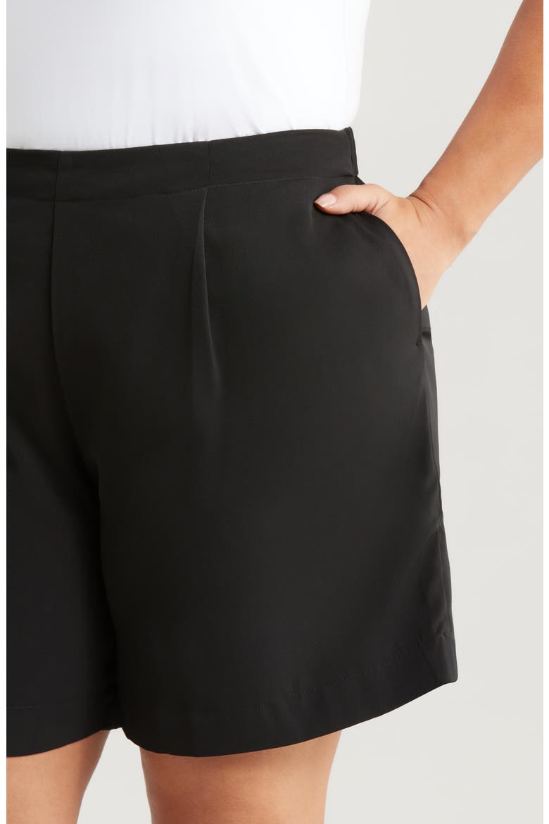 Dia Pleated Shorts, Alternate, color, BLACK