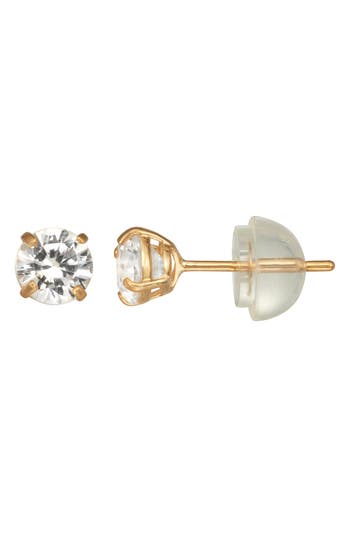 Fzn Gemstone Stud Earrings In Silver
