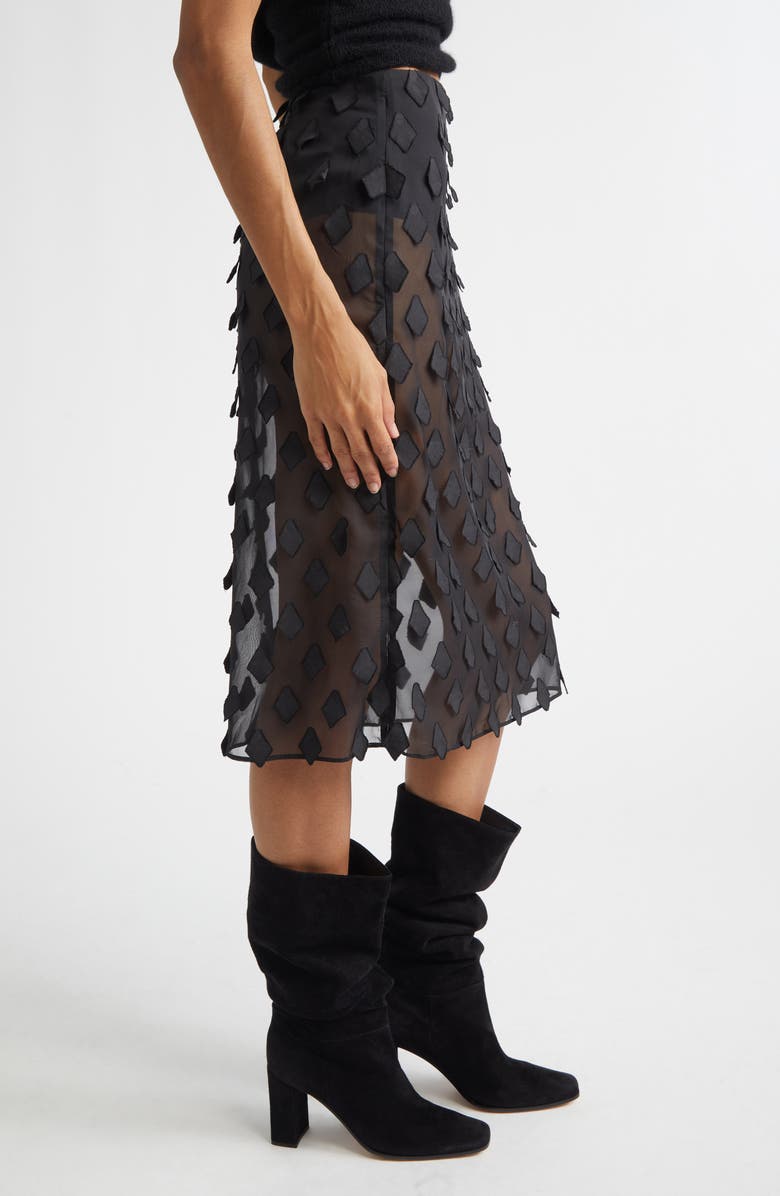 Paloma Wool Tris Sheer Midi Skirt, Alternate, color, Black