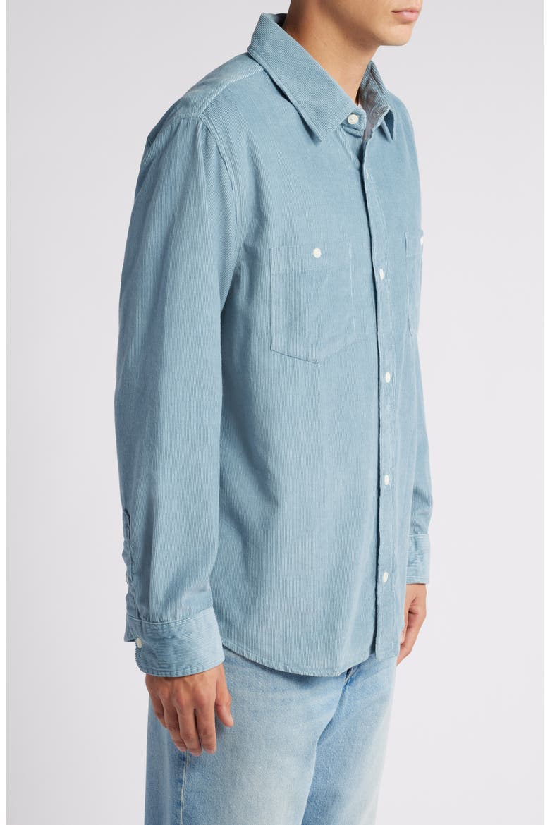 Long Sleeve Corduroy Button-Up Shirt, Alternate, color, BLUE