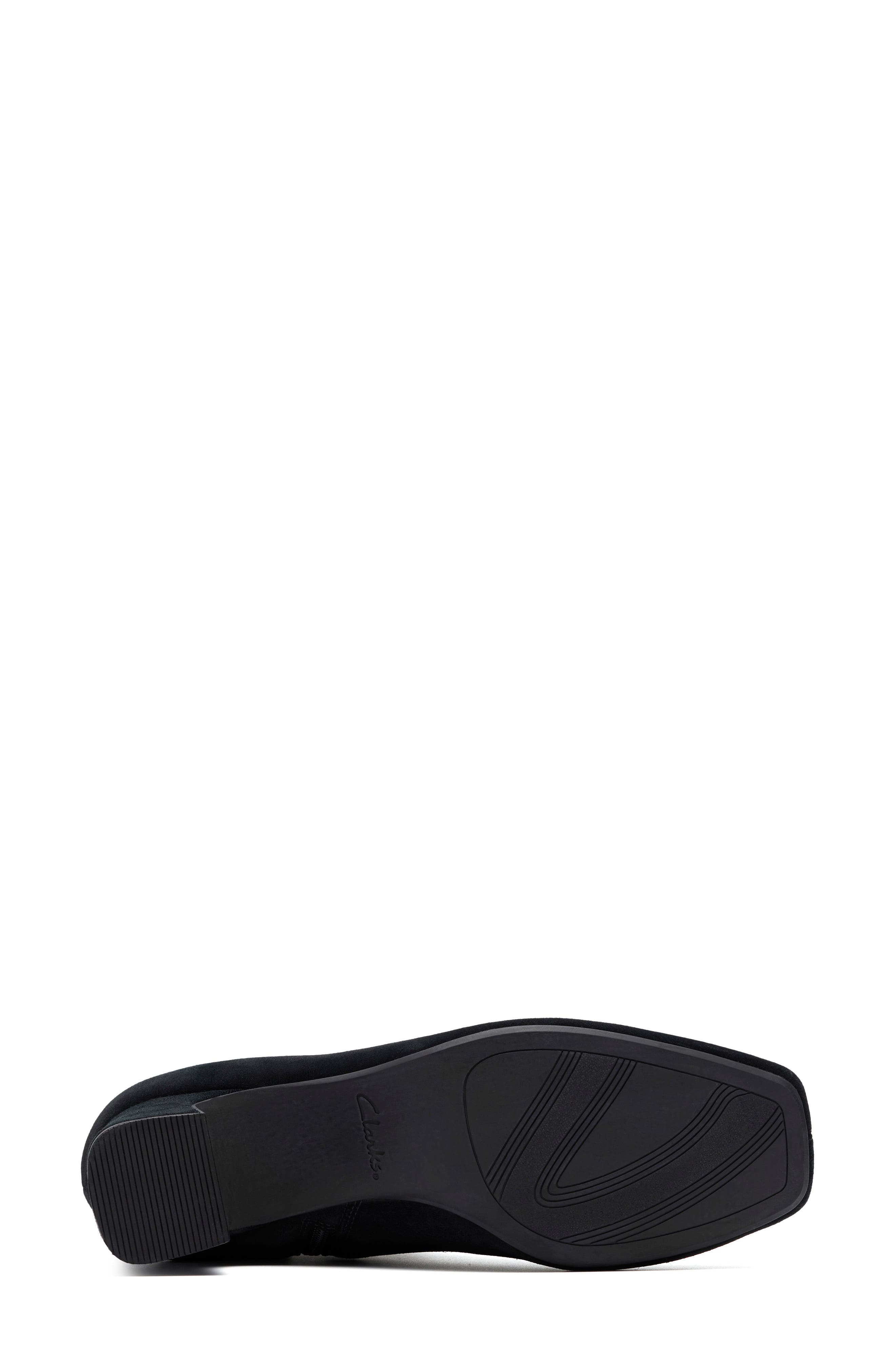 Clarks<sup>®</sup> Fernie Side Zip Block Heel Bootie, Alternate, color, Black Suede