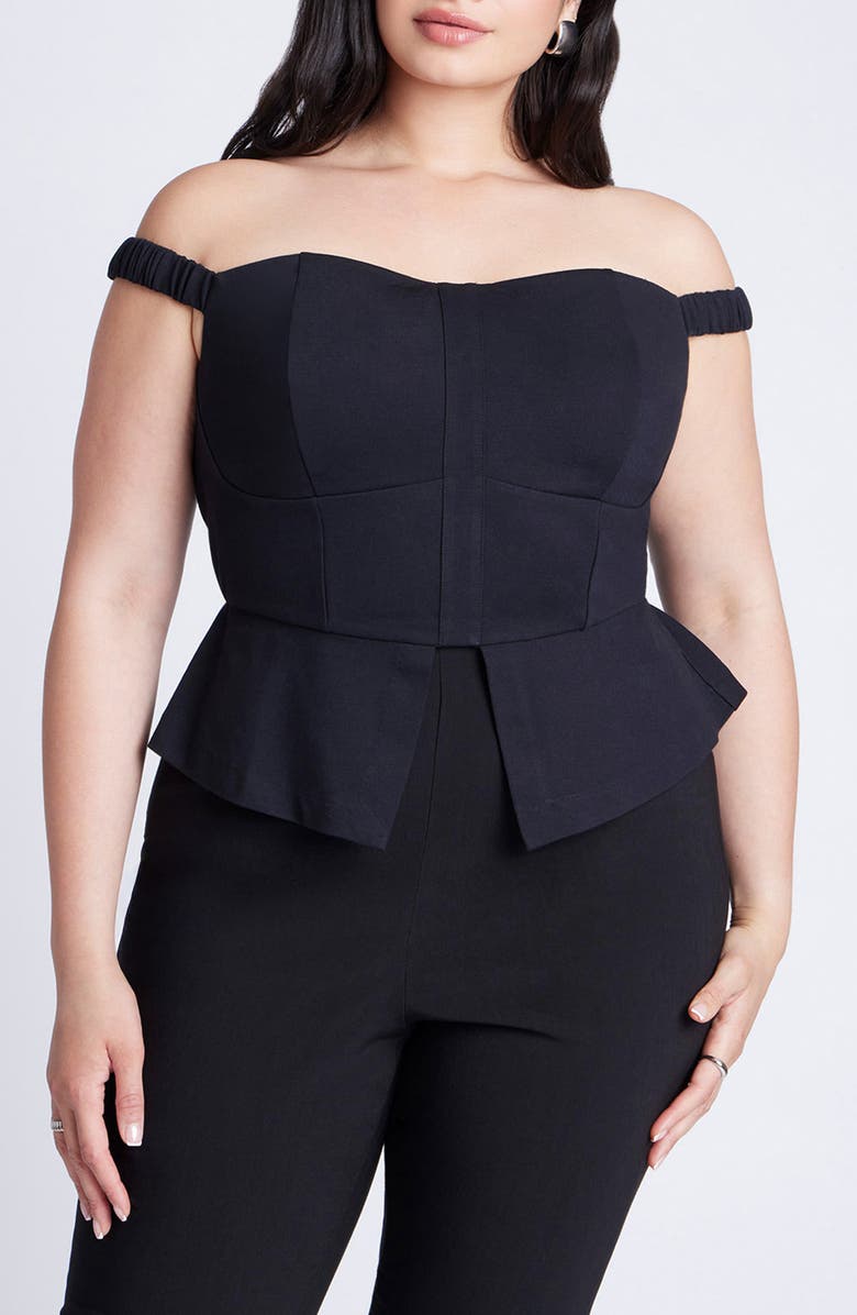 ELOQUII Off the Shoulder Bustier Top, Main, color,