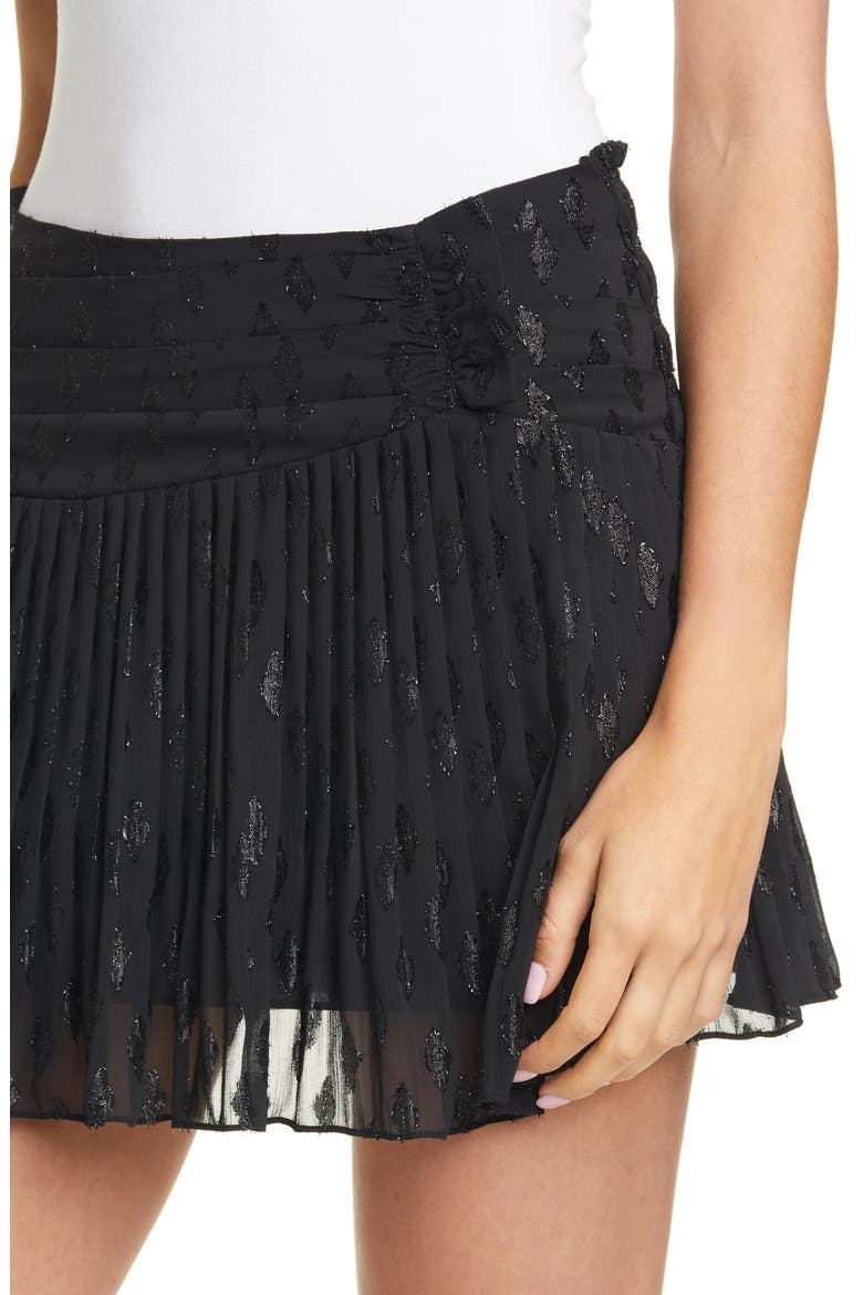 Jenny Pleated Miniskirt, Alternate, color, BLACK