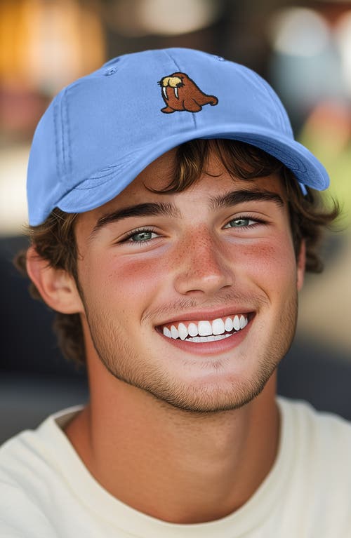 Dalix Walrus Embroidered Outdoor Cap In Light Blue