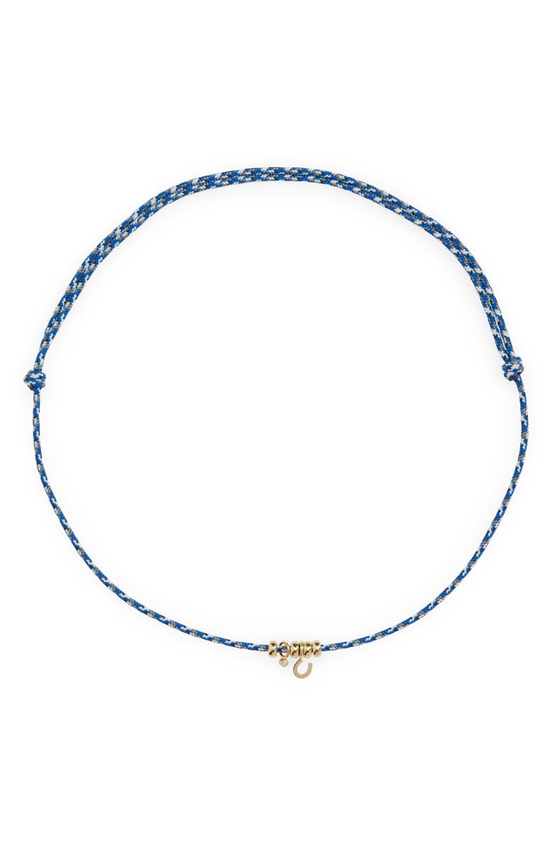 Zoë Chicco Paracord Horseshoe Charm Necklace, Main, color, 14K Yellow Gold
