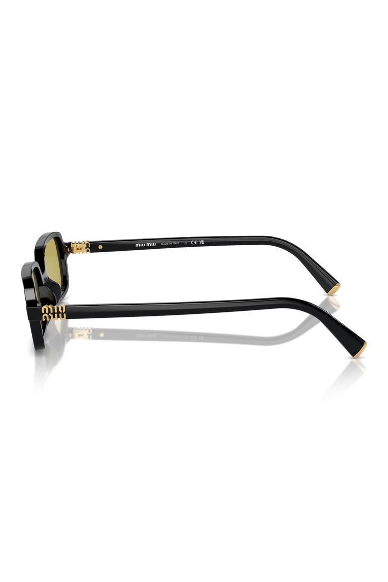 51mm Rectangular Sunglasses, Alternate, color, BLACK