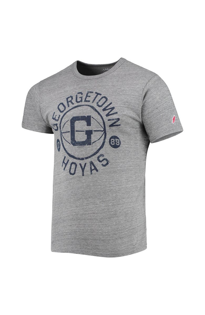 LEAGUE COLLEGIATE WEAR Men's League Collegiate Wear Heathered Gray Georgetown Hoyas Hero Shot Victory Falls Tri-Blend T-Shirt, Alternate, color, 