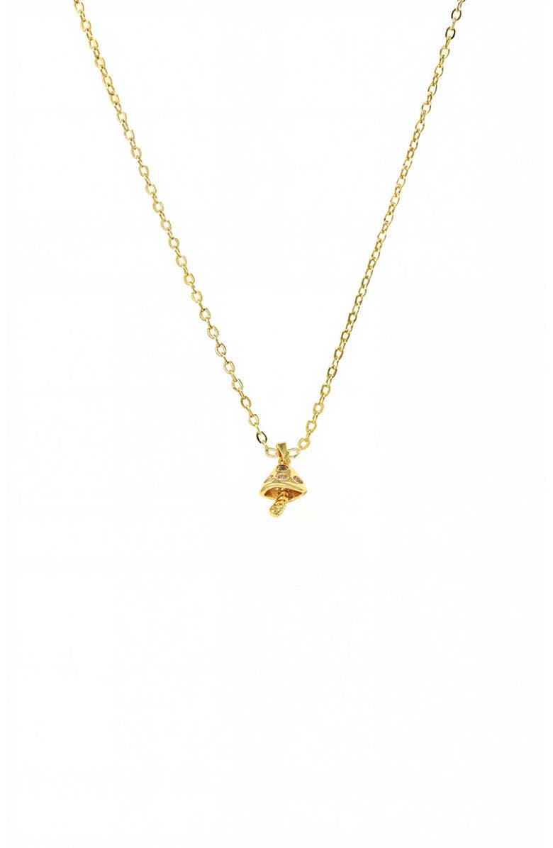 BY ADINA EDEN CZ Mushroom Charm Necklace, Main, color,