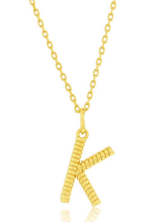 Croissant Initial Pendant Necklace