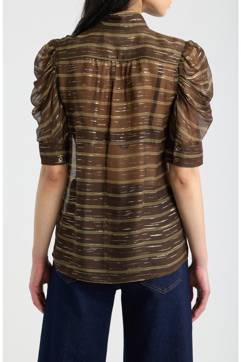 The Gillian Puff Sleeve Top, Alternate, color, OAKWOOD MULTI