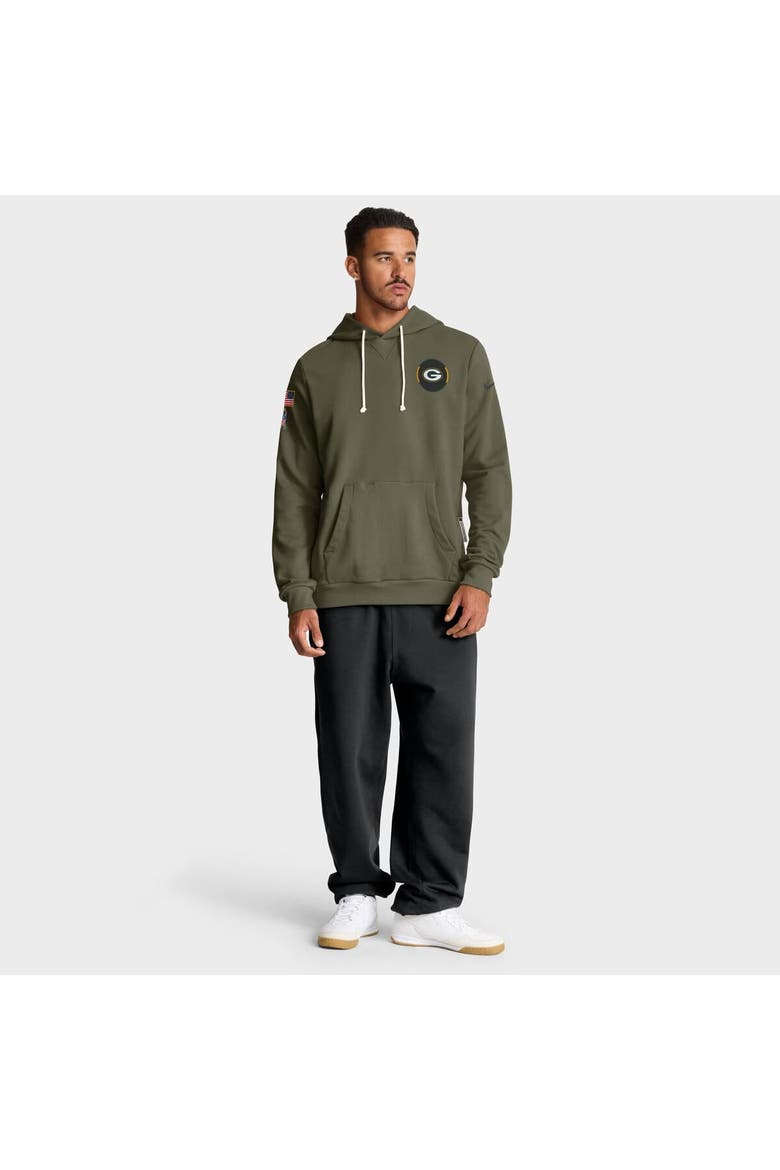 Men's Nike Olive Green Bay Packers 2025 Salute to Service Sideline Standard Issue Dri-FIT Hoodie, Alternate, color, Olive