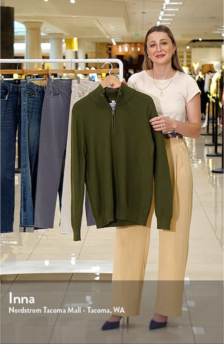 Waffle Knit Quarter Zip Pullover, sales video thumbnail