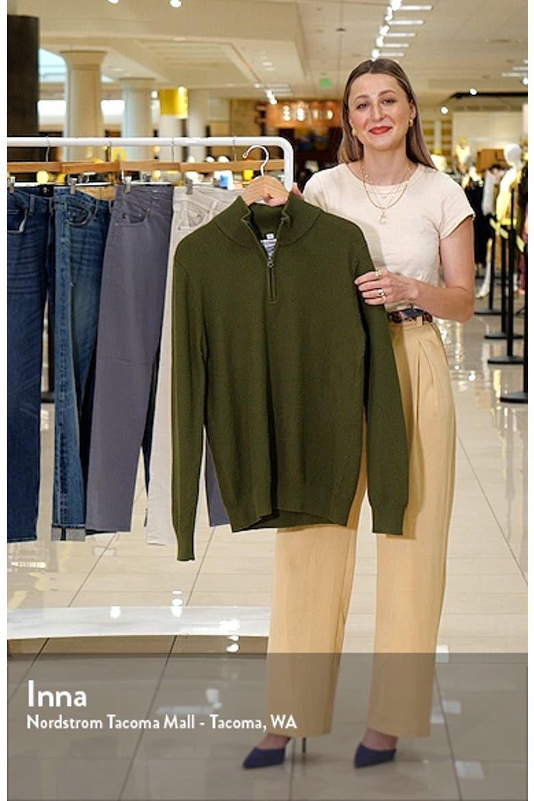 Waffle Knit Quarter Zip Pullover video