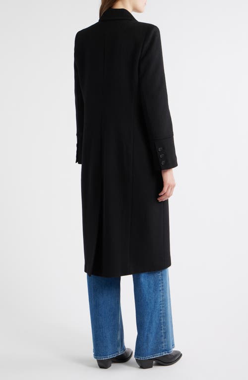 Sam Edelman Doubled Breasted Wool Blend Military Coat In Black